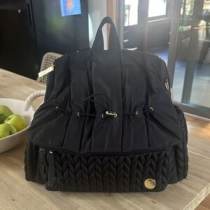 Black Quilted Women's Backpack
